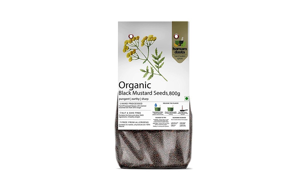 Hamam Dasta Organic Black Mustard Seeds    Pack  800 grams